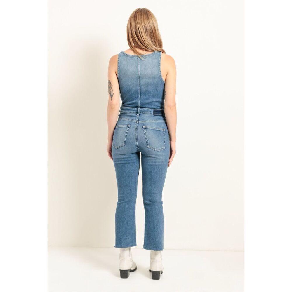 NWT Women’s ETICA X ANTHROPOLOGIE Ivy denim Jean sleeveless jumpsuit size medium - Picture 3 of 14